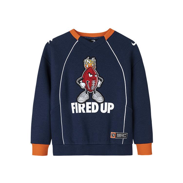 

Nike Sweatshirt Rugby Series Letter Print Pullover Comfortable Kids sweatshirts Indigo N32432173GS-001 XL