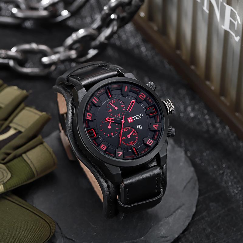 Retro Men's Watches High-end Luxury Man Watch PU Leather Strap Date Business Quartz Watch Big Dial Military Tactical Wristwatch