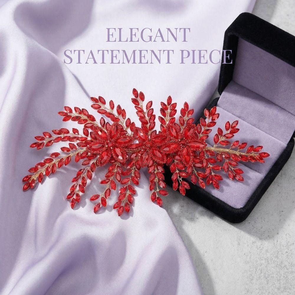 Sparkling Wedding Headband Leaf Design Women's Rhinestone Headpieces Holiday Celebration