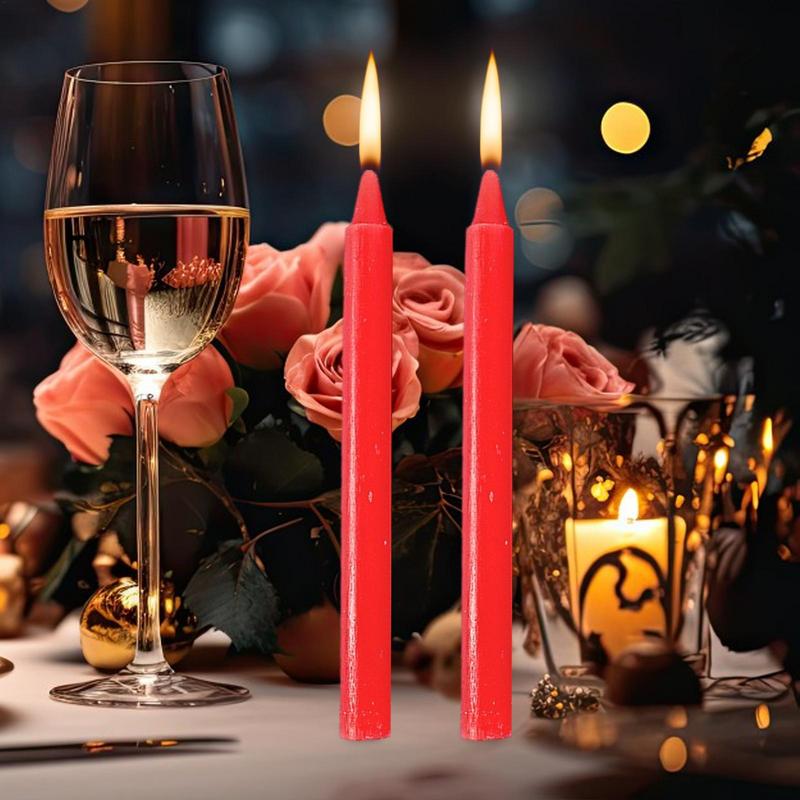 Household Candle Lighting 10pcs Mini Taper Candle Smokeless Odorless Lighting Candles For Emergency Wedding Blessing Sacrifice