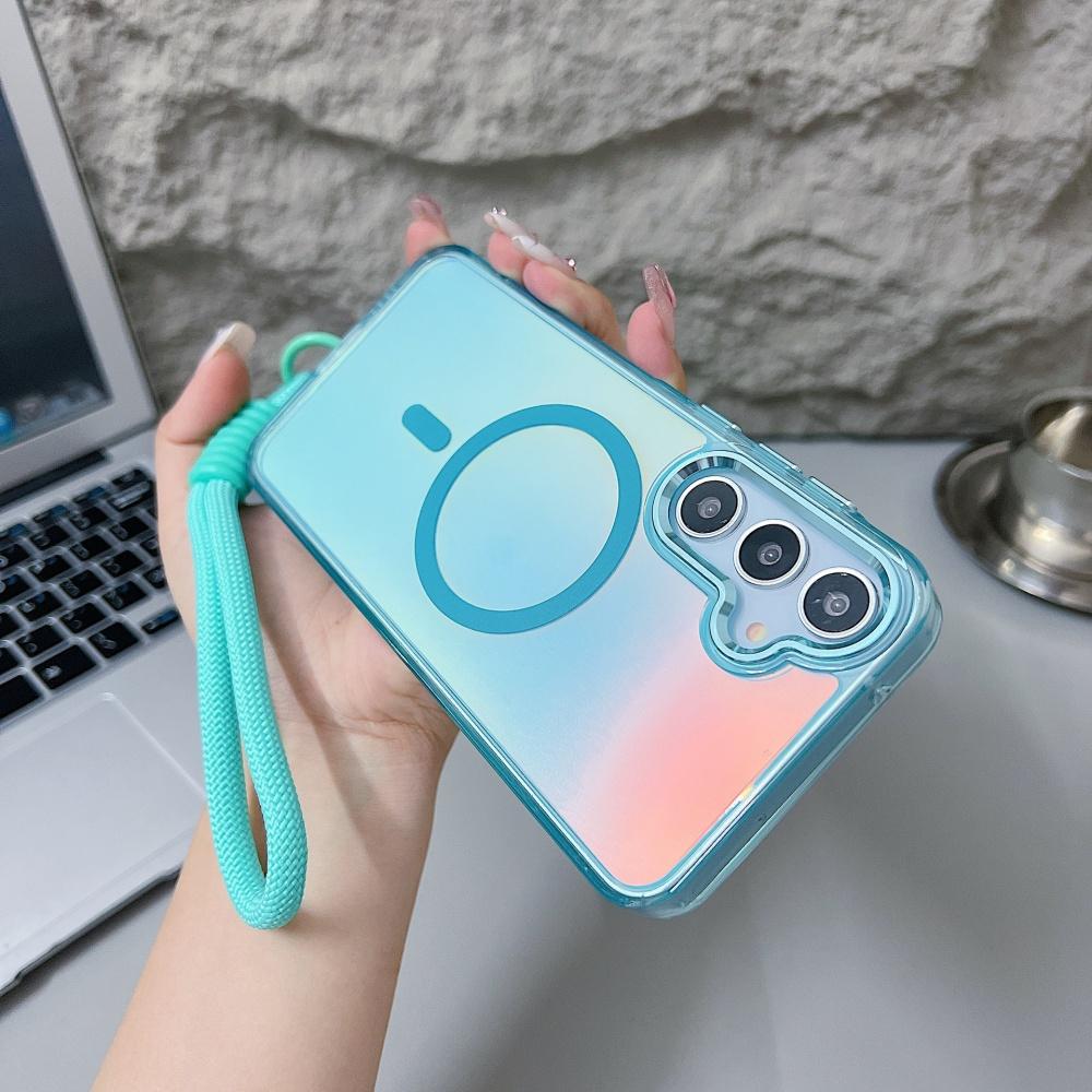 Color-Changing Magnetic Phone Case For Samsung S26 S25 S24 S23 Ultra Plus S25 FE edge A56 A36 A26 For Magsafe with Lanyard Coque
