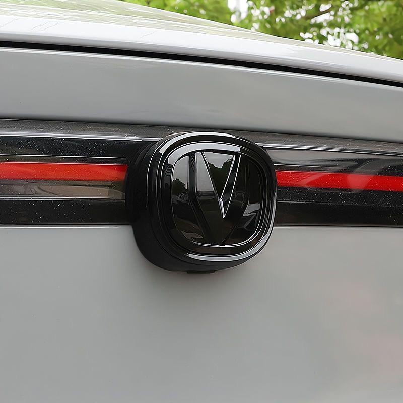 Changan UNIV Modified Car Black Carbon Fiber Logo Stickers for Front, Rear, and Steering Wheel