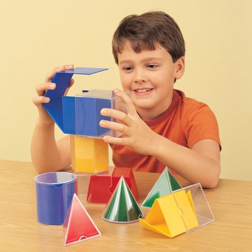 Learning Resources Folding Geometric Shapes Transparent 3D Figures and Foldable Diagrams Educational Toy