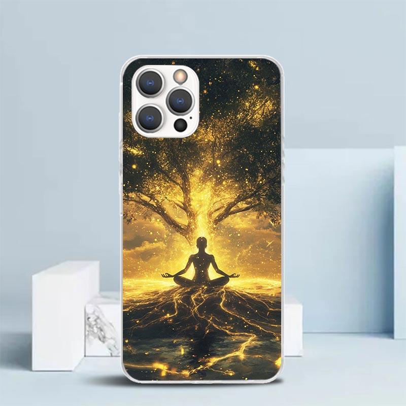 Tree of Life Space Soft Cover for iPhone 16 17 Air 15 14 Pro Max 16E Phone Case 13 Mini 12 11 7 SE 8 Print Pattern Fit Cases 16