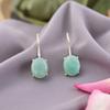 Natural Amazonite Gemstone 925 Sterling Silver Handmade Dangle Earrings 1.05" EE-173-28