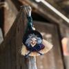 Halloween Witch Broom Pendant Vicious Creepy Old Woman Hanging Hairy Haunted House Rag Door Window Decoration Prop