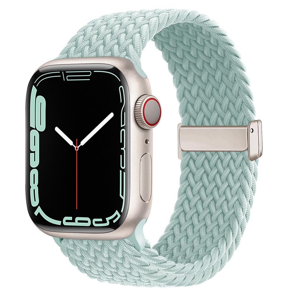 Pale Mint Magnetic Woven Silicone Band for Apple Watch Series 1-10
