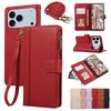 Crossbody Wrist Strap Wallet with Card Holder Phone Case for IPhone 17 Air 16 Plus 15 14 13 12 11 Pro Max XS XR Leather Cover