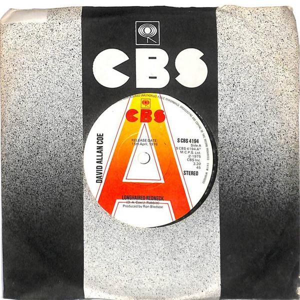 

7inch Record DAVID ALLAN COE Longhaired Redneck SCBS4194PROMO CBS 1975 UK CountryFolk Used