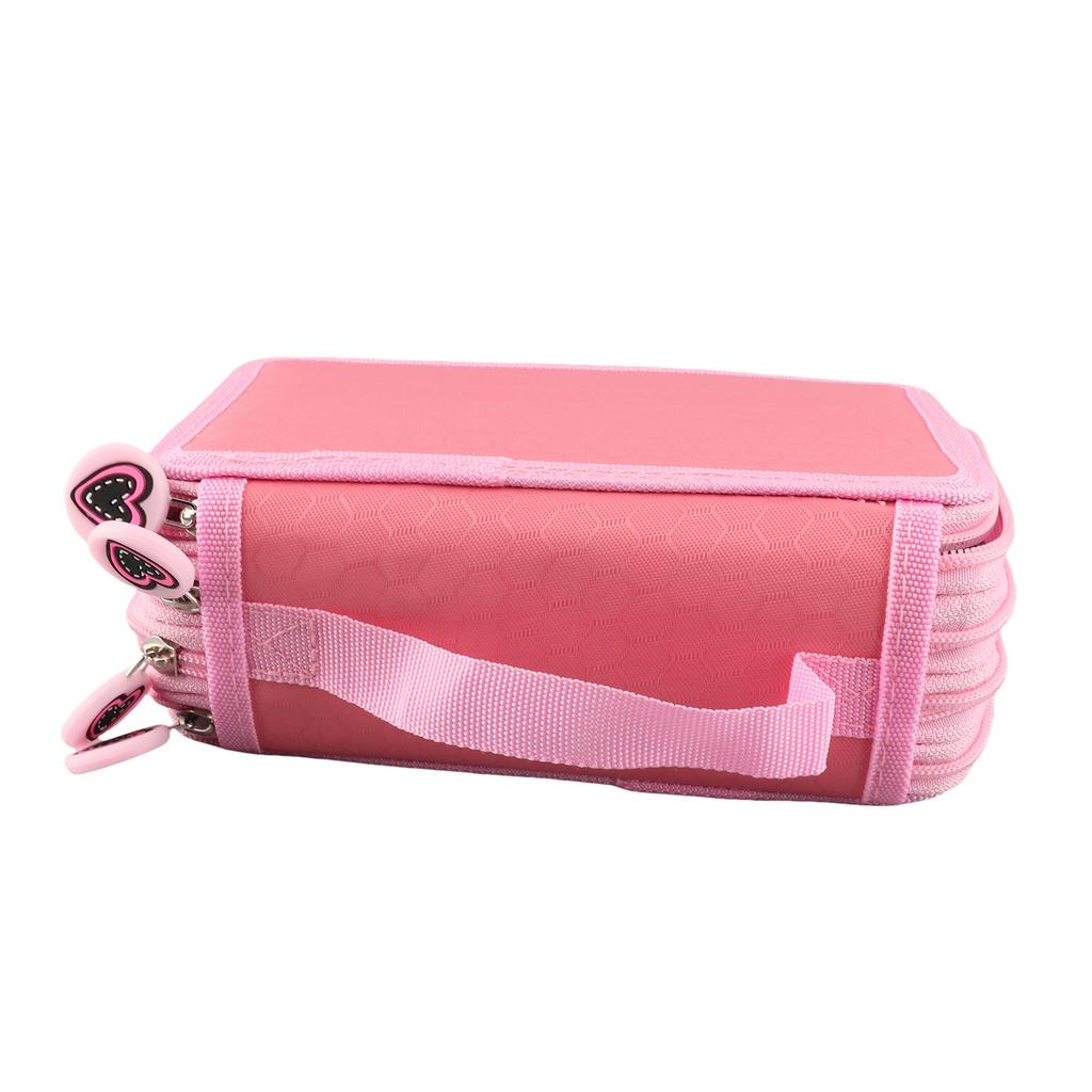 72 Count Slot Colored Pencil Carry Case Bag Large Capacity Oxford Multilayer Pencil Organizer Pink