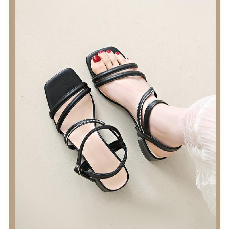 Fashion Women High Heel Sandals Summer Casual Female Shoes Woman Square Heel Open Toe Ankle Strap Ladies Sandalias Wedge Shoe2025 New