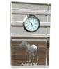 Akhal-Teke – Glass Clock with a Photo, Photo of a Horse In Crystal |