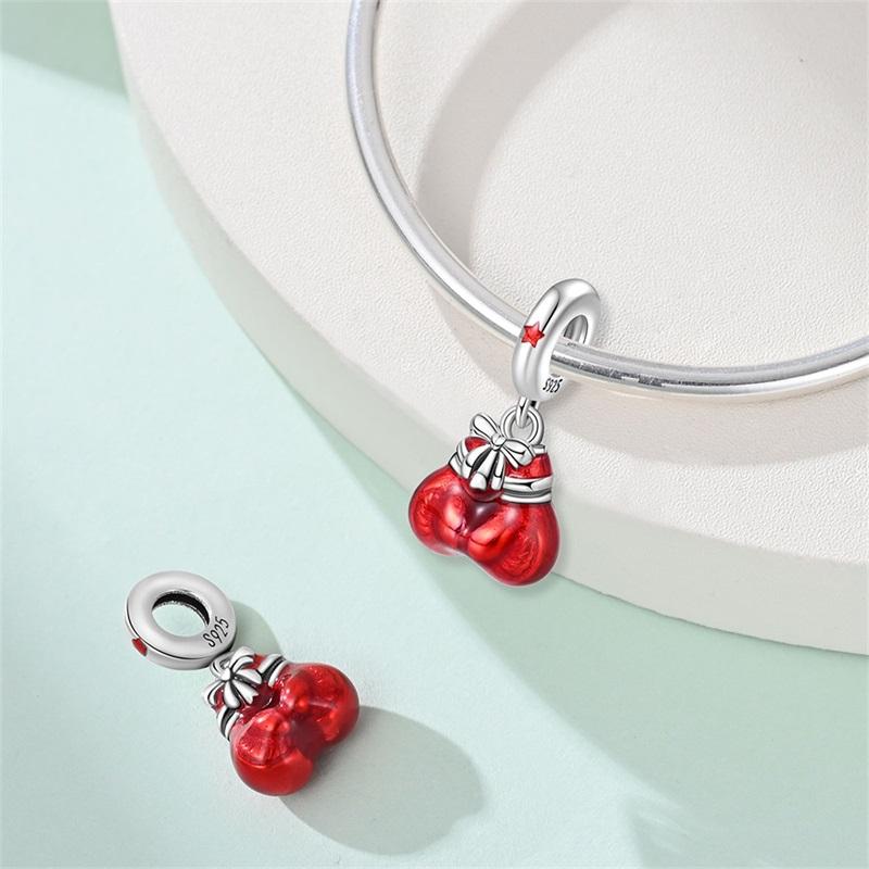 Original 925 Silver Sports Charm Beads Dumbbell Badminton Football Baseball Pendant For Bracelet Jewelry