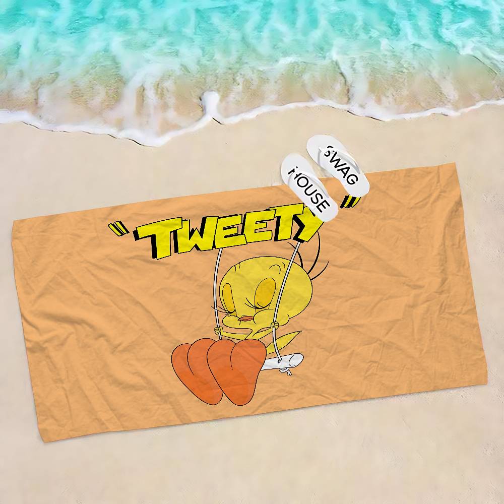 Cartoon Cute Bird Beach Towel Colorful Bath Towels for Girl Microfiber Quick Dry Sand Free Beach Yoga Spa Gym Pool