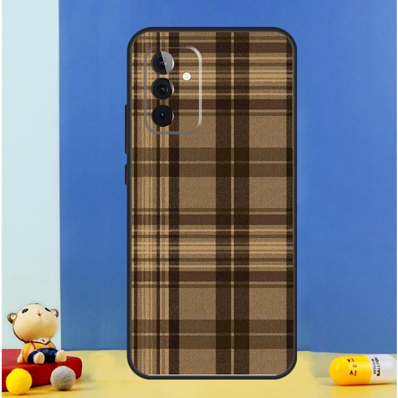 Brown Plaid Cover For Samsung Galaxy A52 A32 A22 A12 A13 A23 A33 A53 A51 A71 A15 A25 A14 A34 A54 Case