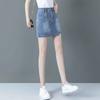 Summer New Slim High Wait Denim Short Skirt Women Washed Korean Fashion Simple Pocket Zipper Straight Shorts