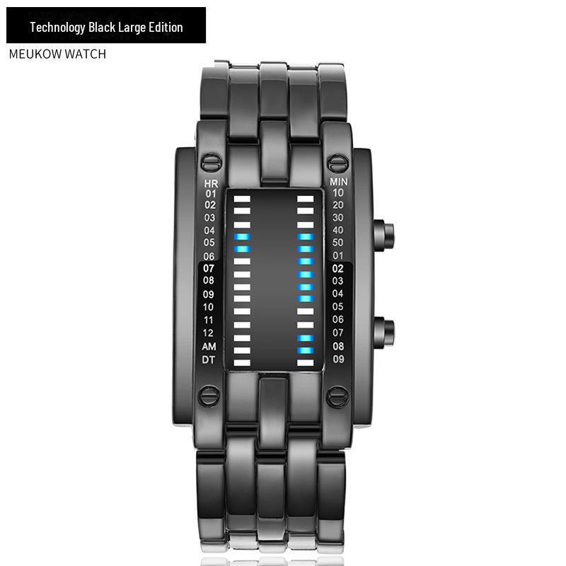 

Корейские светодиодные часы Iron Man Binary Fashion Student Couple Watch