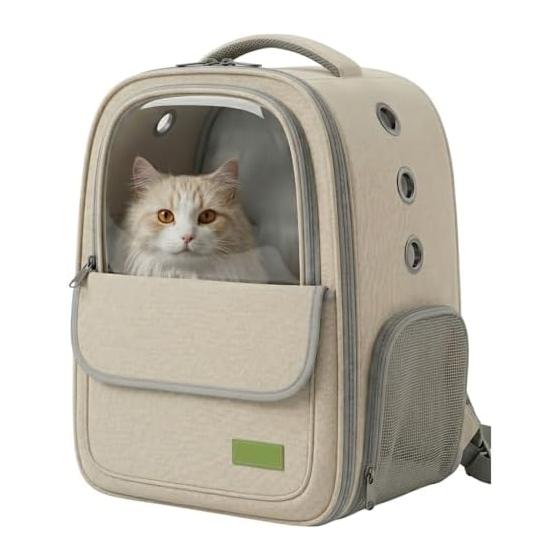 MOFU+ Pet Backpack for Dogs, Cats, Small Dogs, Medium Cats, Carry, Train, Pet Carrier Bag, Lightweight, Multi-functional Pocket, Foldable, Load