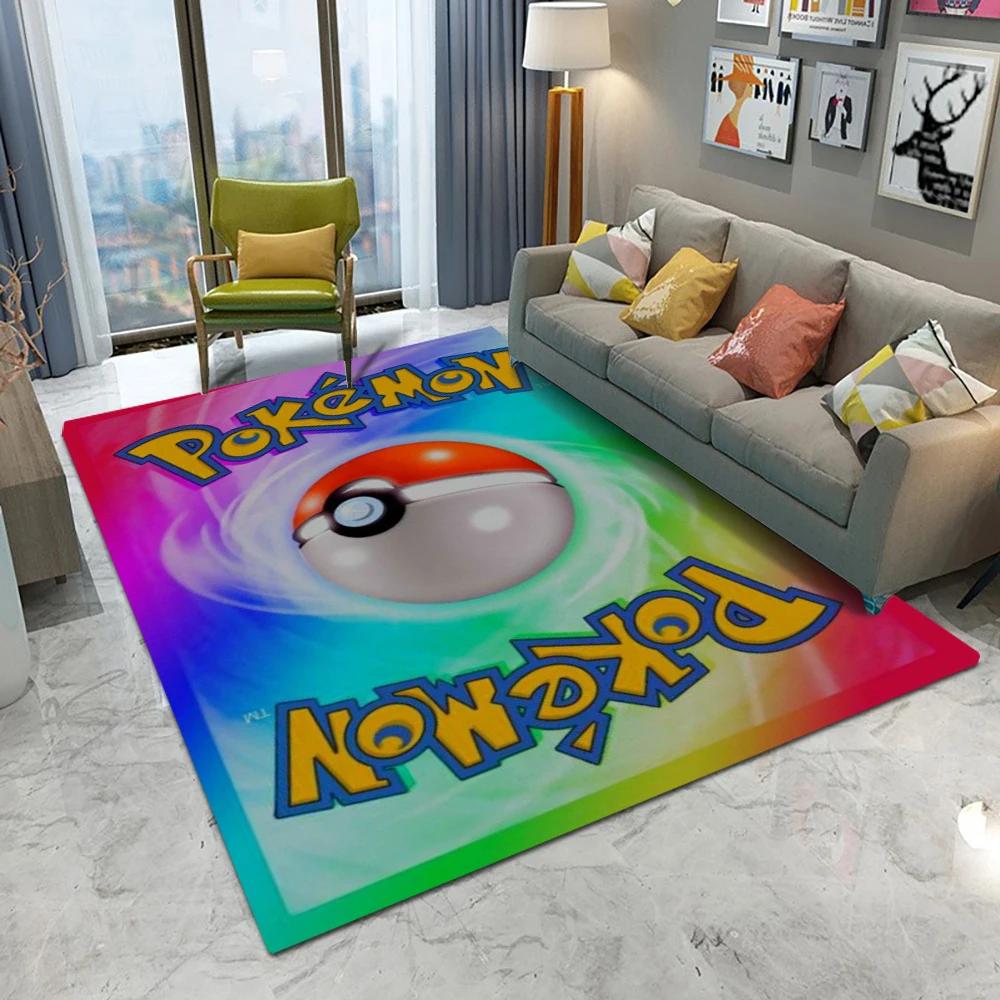 

Килим з карткою покемона Покебол Мультяшний Килим для вітальні Спальні Кухні Дивана Балкону Нековзкий Праний Домашній Декор Мат 50X80CM