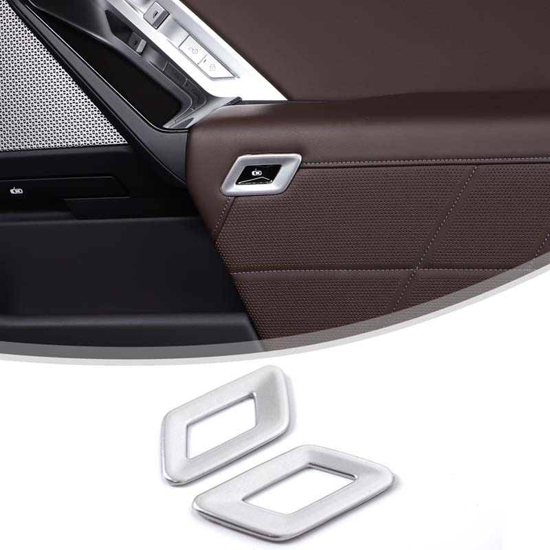 For BMW 7 Series G70 -2025 ABS Carbon Fiber Car Rear Door Switch Button Decorative Frame Stickers Car Interior Accessories