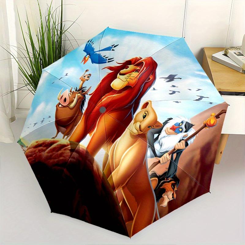 

1 Auto Open Lion King, Pride Rock Themed Colorful 8-rib Portable Umbrella for Men and Women, A Compact Commuting Companion Suitable for Dail