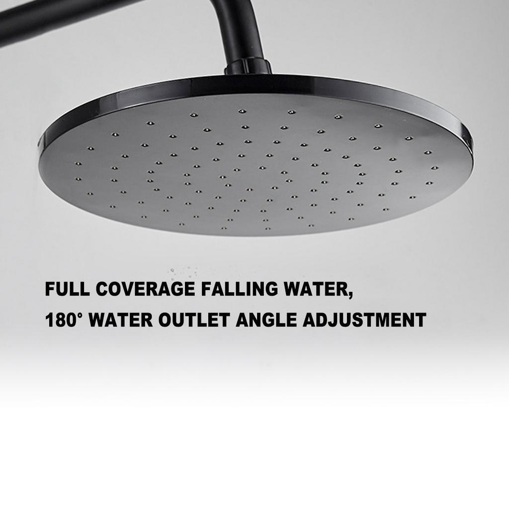 Bath Mixer Shower System Black Brass Shower Set Multifunctional Thermostatic Shower Frosted Bathroom Faucets