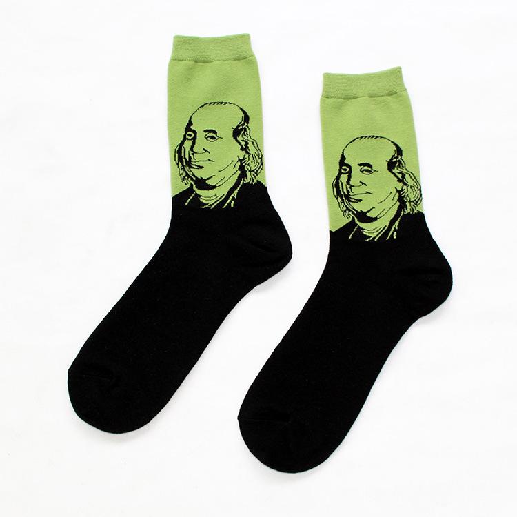 Chaussettes Femmes Drôles Mignonnes Dessin Animé Fruits Avocat Œuf Peinture à l'Huile Van Gogh Rayures Heureux Japonais Harajuku Chaussettes de Skateboard