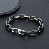 Never Fade Stainless Steel Rectangle Chain Bracelet Men Women Vintage Locomotive Motorcycle Bracelets Black Gold Color Jewelry