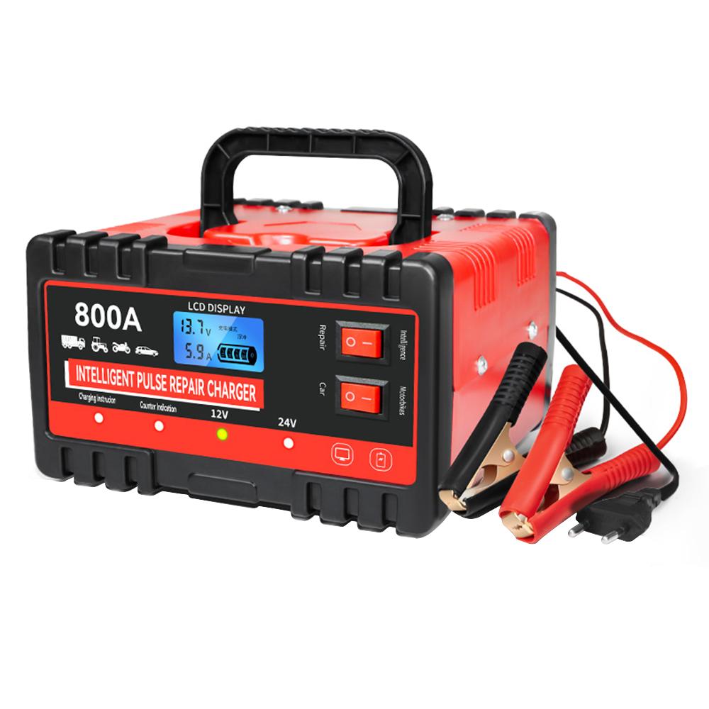 

12V intelligent battery charger portable multifunctional SUV/pickup truck motorcycle battery charging intelligent pulse repair EU Plug