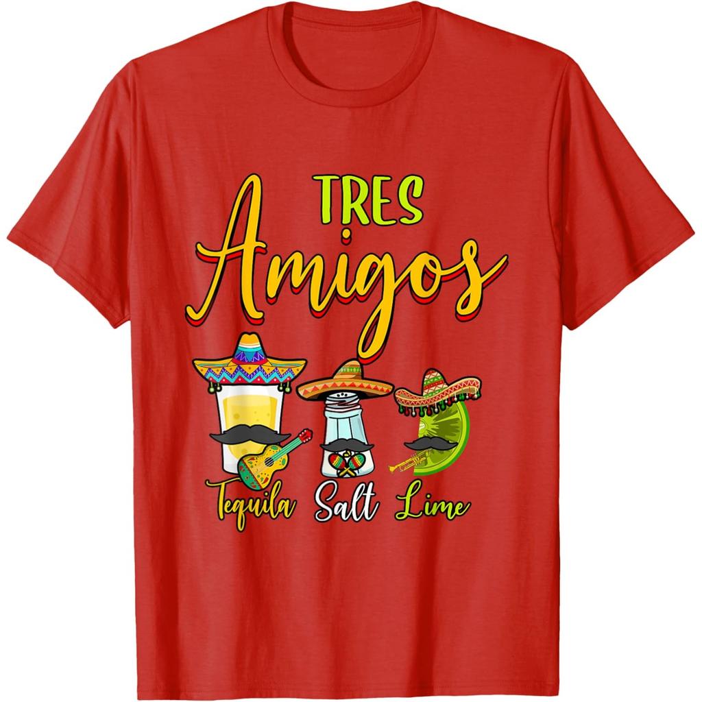 Tequila Salz Limette Tres Amigos Cinco De Mayo Grafik T-Shirt Lässiges Baumwoll-T-Shirt