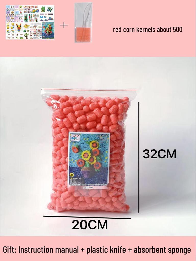 Magic DIY Corn Kernels Pack - 500 Pieces Educational Stick-and-Play Toys for Kids Kindergarten Crafting