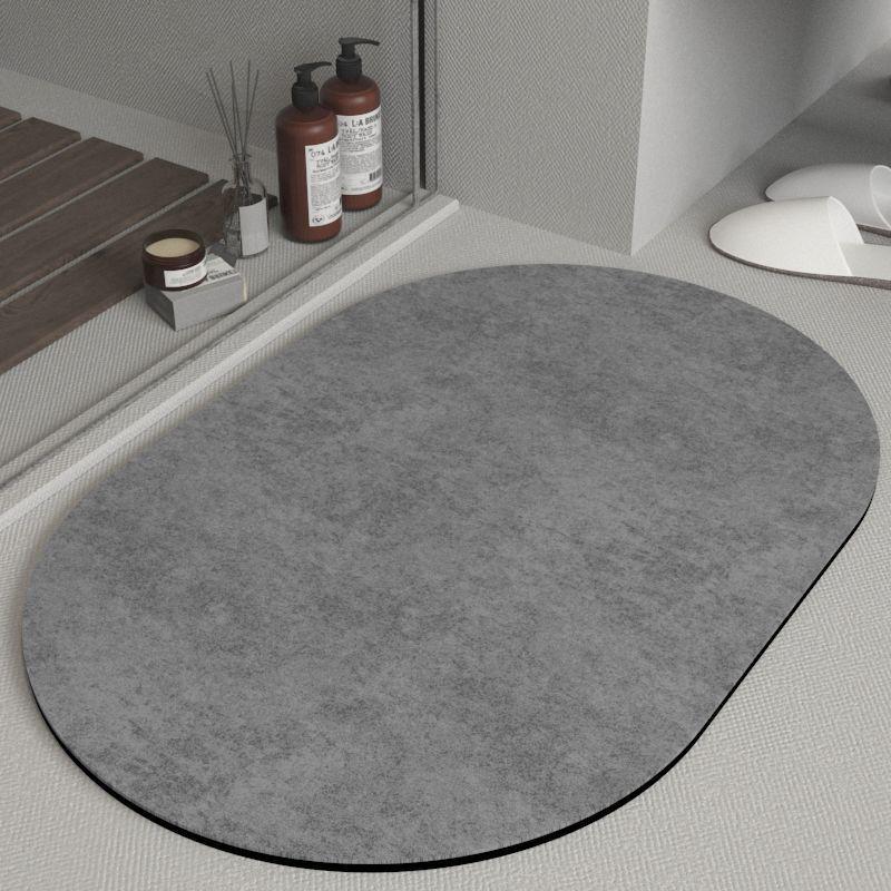Quick-Dry Anti-Slip Diatom Mud Bath Mat - Solid Color, Water-Absorbent Bathroom Floor Mat