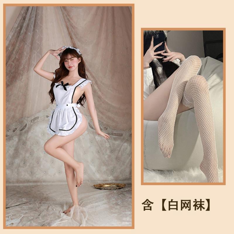 Sexy Lingerie Sexy Hollow Uniform Seduction Well-behaved Cute Maid Maid Suit Backless Cross Suit