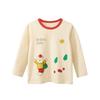 27home Children's Clothing Girl Round Neck Bottoming Shirt Spring and Autumn Kids Pure Cotton Long Sleeves T-shirt Baby Girl Bear Clothes