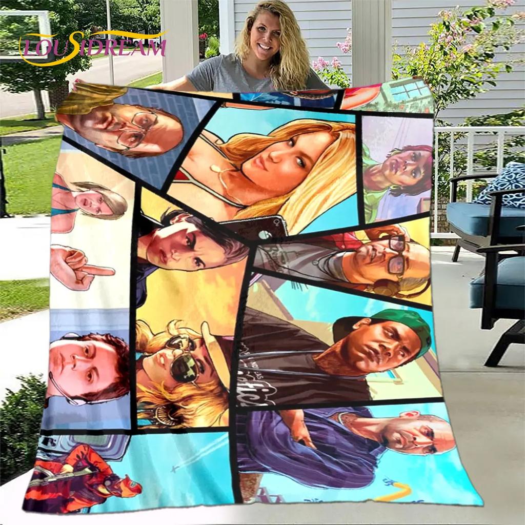 Grand Theft Auto GTA Game Gamer Soft Plush Blanket,Flannel Blanket Throw Blanket for Living Room Bedroom Bed Sofa Picnic Cover