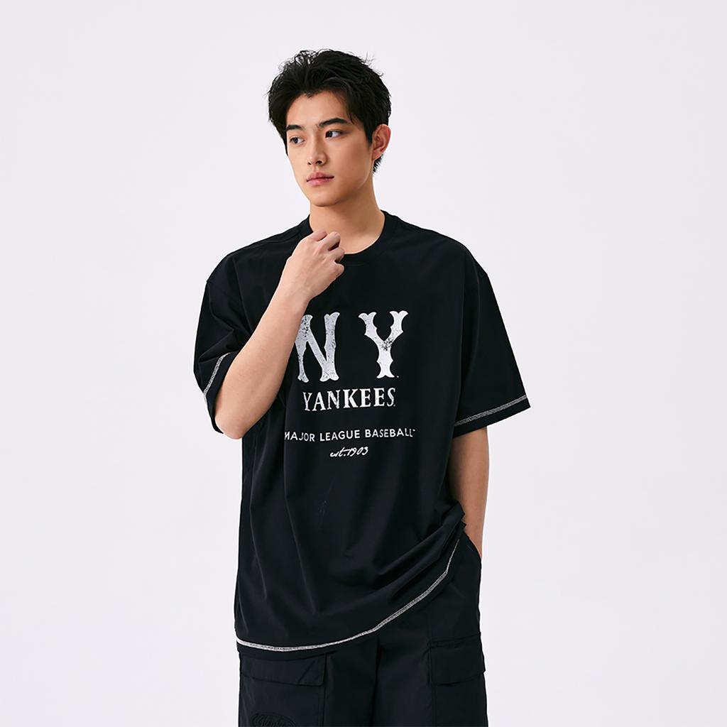 New MLB New York Yankees Basic Collection SS25 T Shirt Unisex Black 3ATSB1153-50BKS
