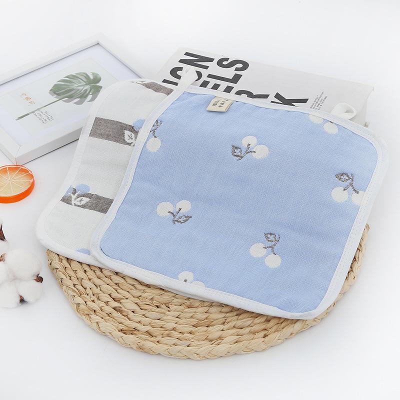 6 Layer Pure Cotton Gauze Baby Burp Cloth Cartoon Jacquard Square Towel For Infant Kids Face And Hand Washing