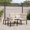 VidaXL Garden Benches with Cushions Set of 2 Powder-Coated Steel, Bench, Park Bench, Outdoor Seating, Bench 4008562