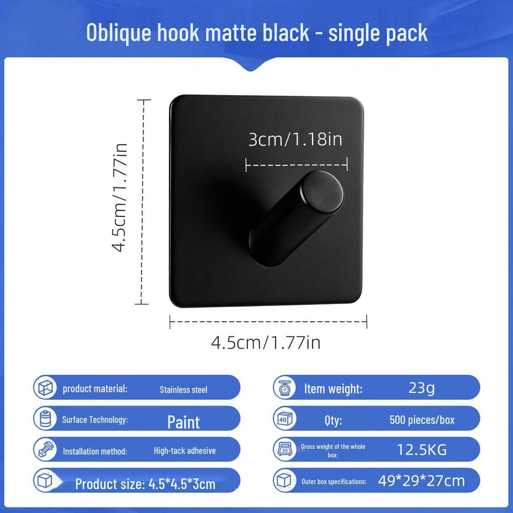 Punch-Free Strong Adhesive 304 Stainless Steel Wall Hook