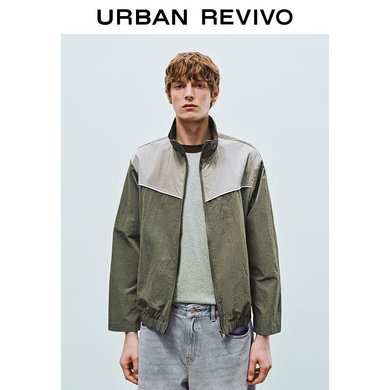 UR 2025 Men's Autumn Plaid Patchwork Loose Jacket