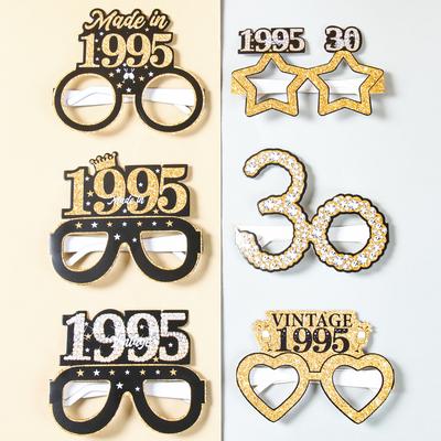 30th 40th 50th 60th 70th Balck Birthday Glasses Photography Props Celebrate Birthday Party Decoration Adults Anniversary Decor