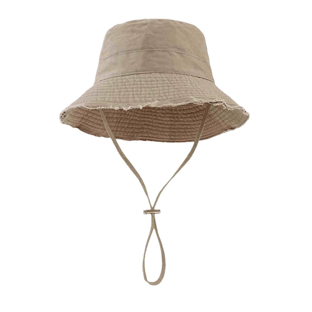 

Summer Fisherman Cap for Women Korean Khaki Large-Brimmed Bucket Hat Outdoor Beach Travel Sunshade Panama Hats хаки