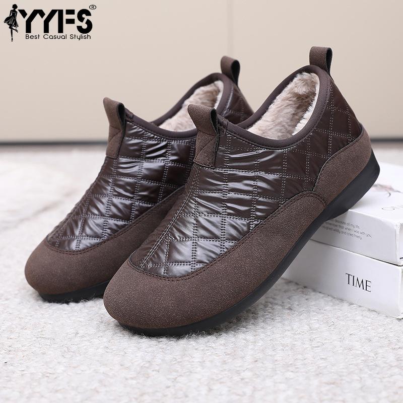 2025 Winter New Waterproof and Snow-resistant Snow Boots Plus Velvet Warm Slip-on Casual Cotton Boots Fashion Korean Cotton Shoes