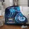 Custom Name Samoa Floral Turtle Quilted Blanket Comfortable Soft Lightweight Allseason Multipurpose Blanket For Picnic Couch Office Bed Living Room
