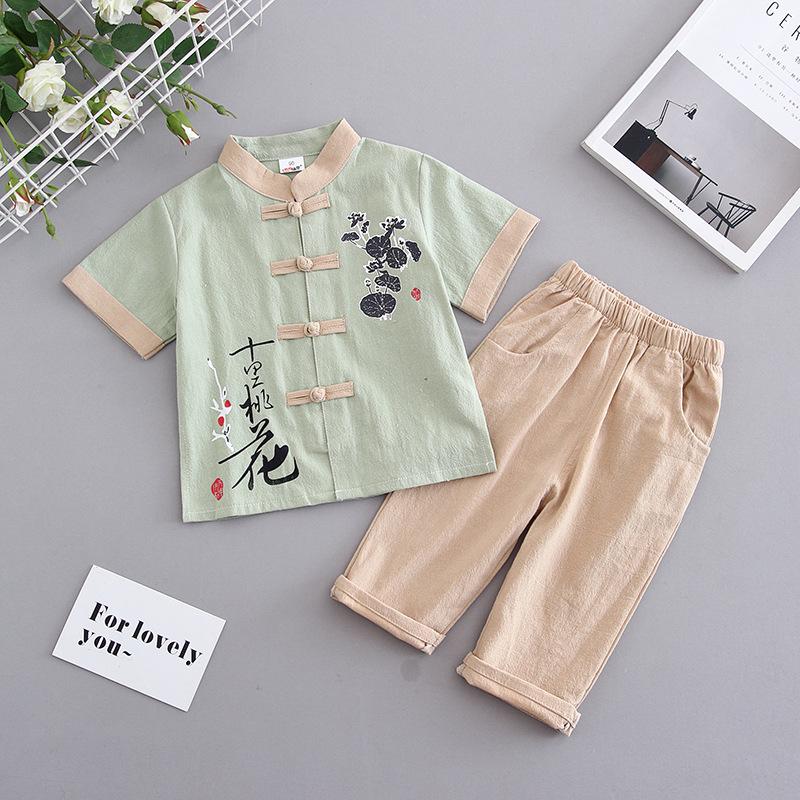 

Boys Fashionable Summer Set 2025: Stylish Korean Short-Sleeve Two-Piece 110 cm