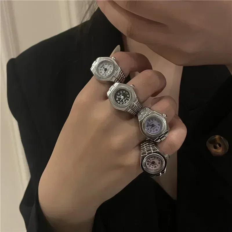 Mini Vintage Anello Orologio Rotondo Creativo Quarzo Orologi Moda Coppia Orologi Accessori