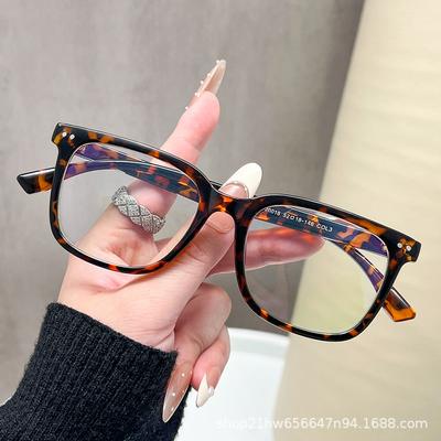Trendy Transparent Square Frame Glasses: Fashionable, Myopia-Friendly, Anti-Blue Light