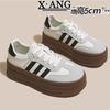 Leather Children's Spring and Summer New Breathable Little White Shoes Thick-soled Heightening Board Shoes Casual Sports Shoes