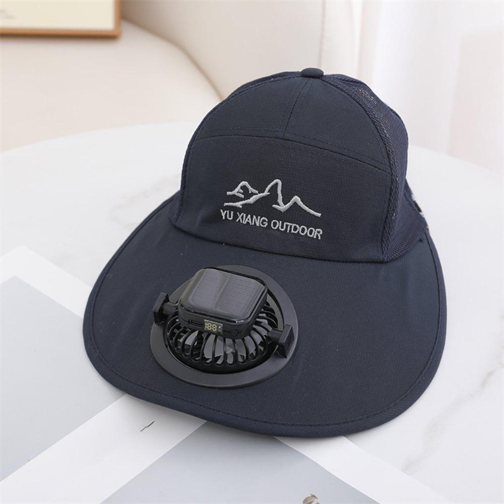 Breathable Solar Fan Hat USB Charging Sun Protection Caps Fashion Full Mesh Hats  Summer