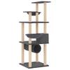 Cat Tree with Sisal Scratching Posts Dark Grey 141 Cm